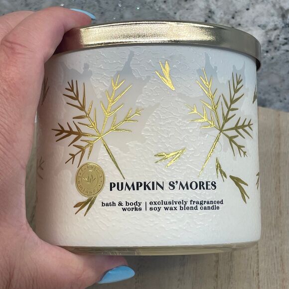 Bath & Body Works 3-Wick Jar Scented Candle Pumpkin S'Mores Marshmallow 14.5 oz - Picture 3 of 5